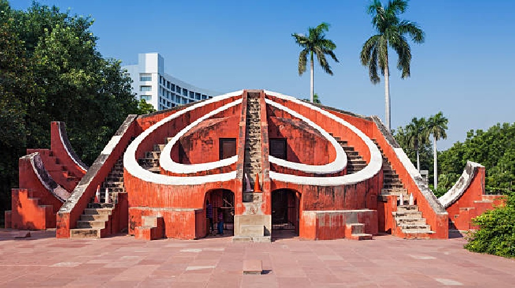 A stunning view of Jantar Mantar Delhi, a renowned attraction in New Delhi, highlighting its historical significance and unique architecture.